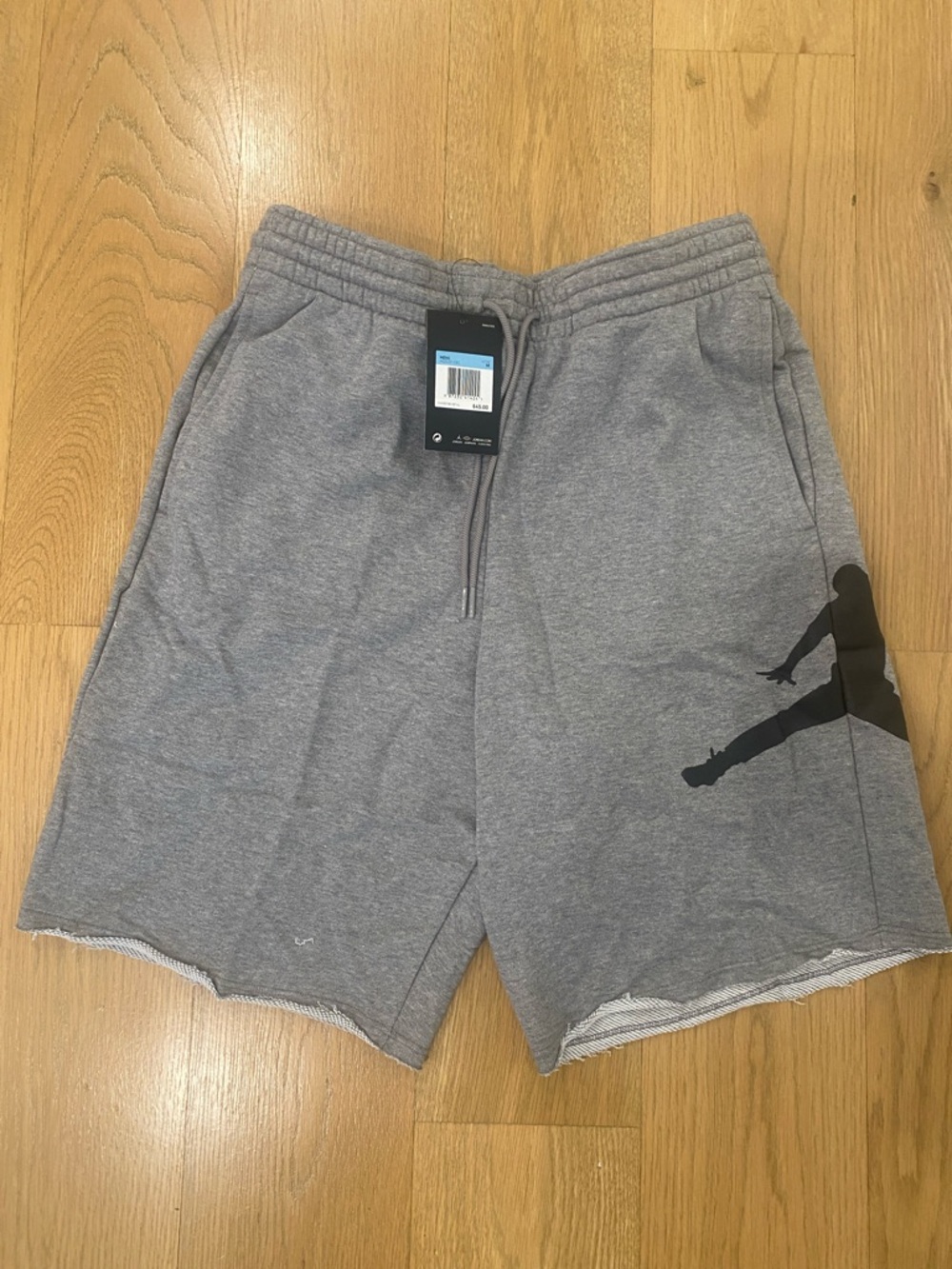 Jordan Men's Gray Athletic Shorts with Black Jumpman
